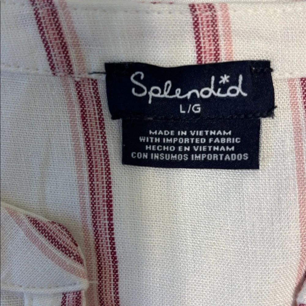 Splendid Cream Blouse with Rose Colored Stripes - Picture 2 of 5